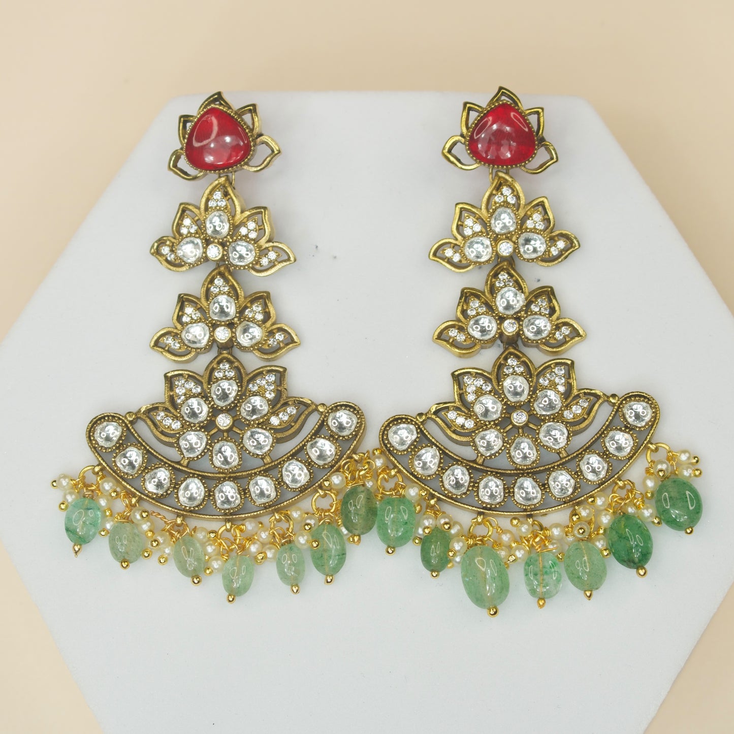 Floral Style Victorian pushback Earrings