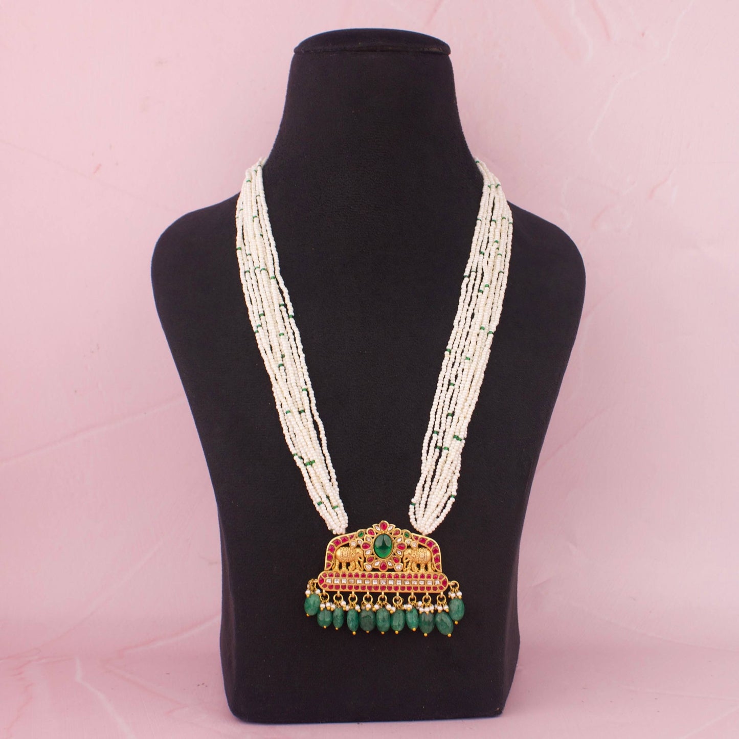 Royal Elegance Jadau Kundan Pearl Mala