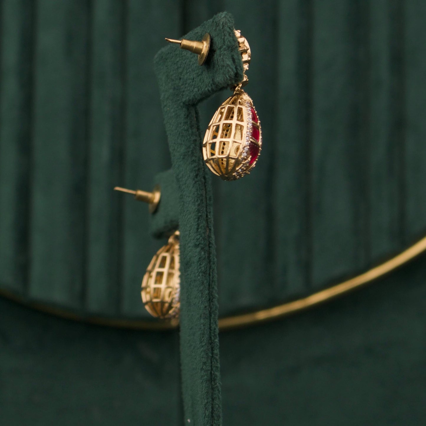 Minimal Polki Drop Necklace Set With Matching Earrings