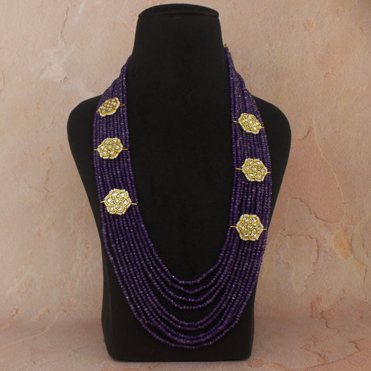 Bridal Layered Necklace with Kundan Side pendants