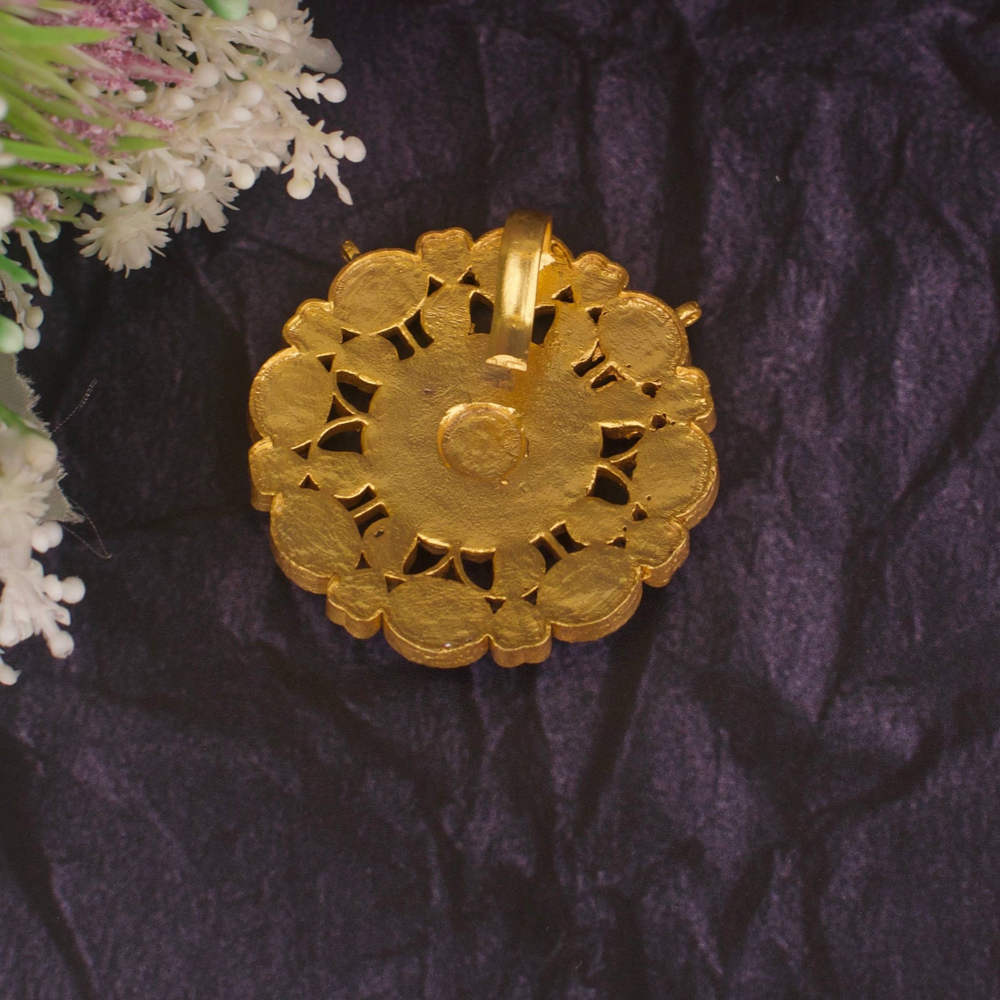 Royal Bridal Navratna Jadau Kundan Pendant – Exclusive Heritage Collection