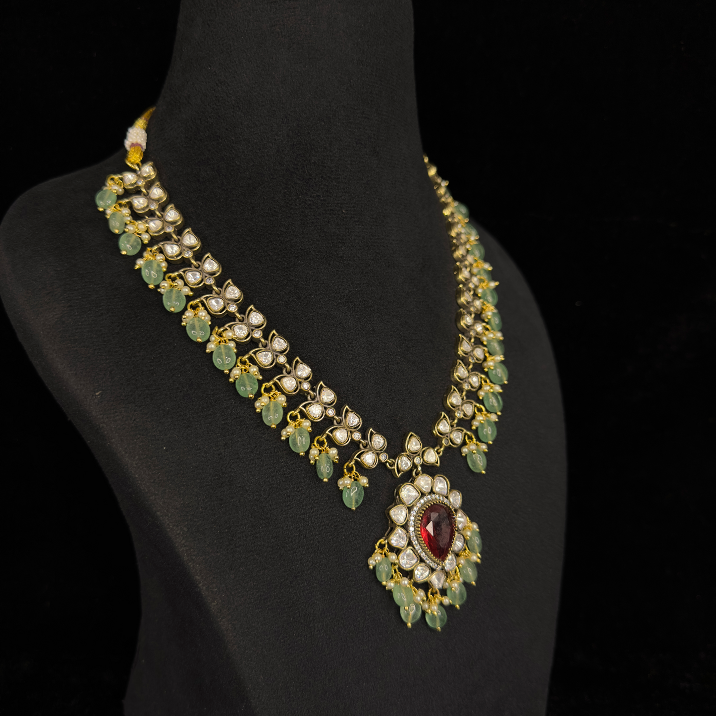 Beauteous Victorian polki Necklace with AD stones