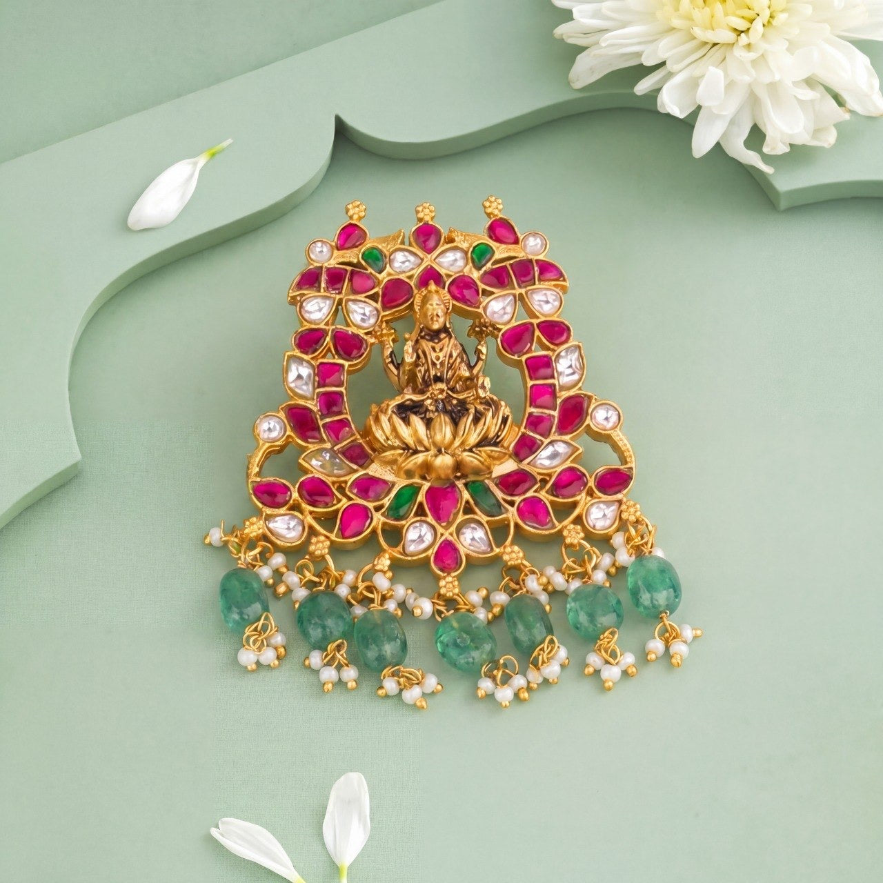 Divine Lakshmi Devi Jadau Kundan Pendant