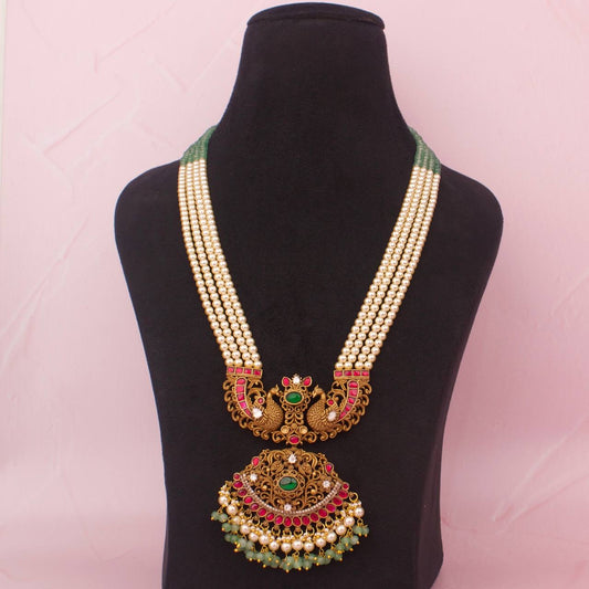 Unique Nakshi x Kundan Beads + Pearl Mala
