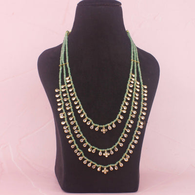 Elegant Multi Layer Bead Kundan Pearl Necklace