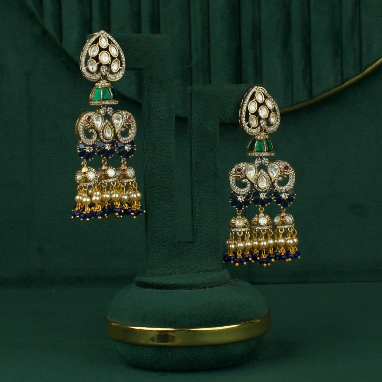 Bridal Polki Chandbali Earrings