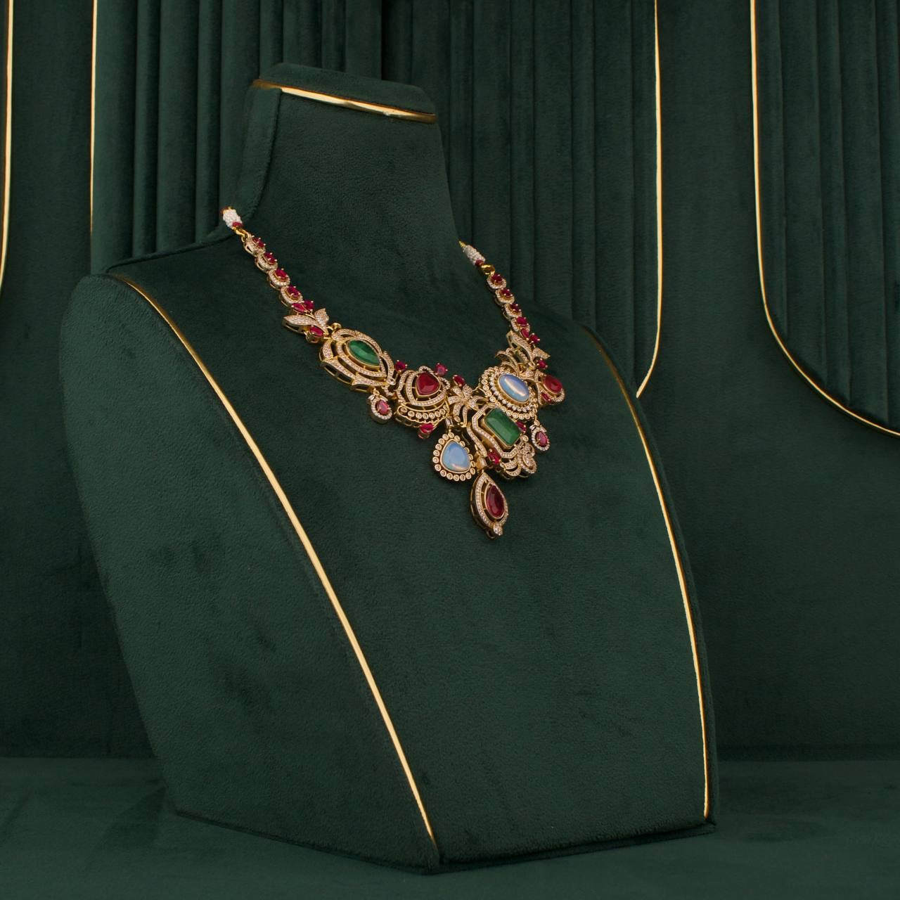 Modern Victorian Necklace Set With Matching Earrings