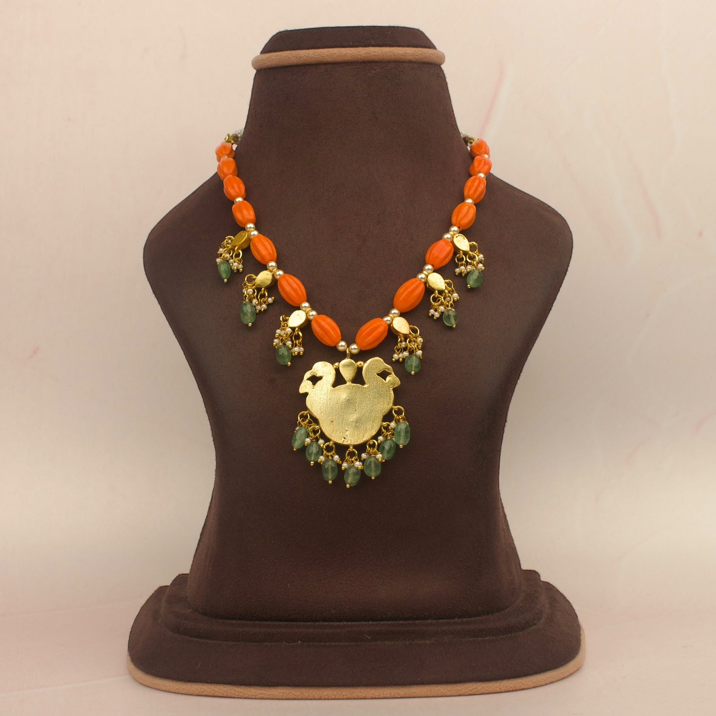 Jadau Kundan Coral Beads Necklace