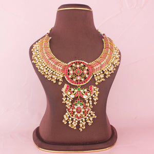Bridal Jadau Kundan Guttapusalu Necklace - Handcrafted Indian Bridal Jewelry by Dulhan Jewels