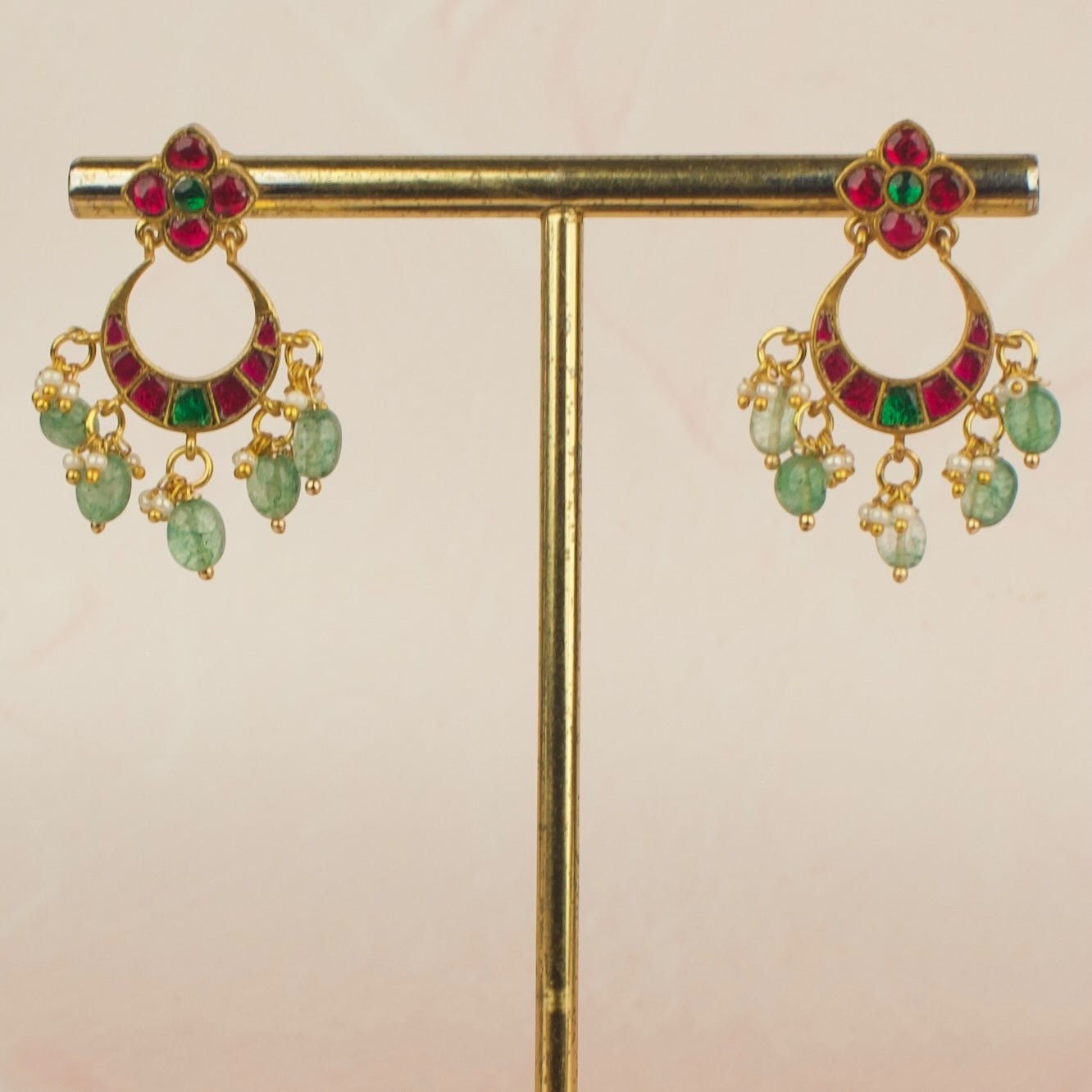 Delicate Jadau Kundan Chandbali Earring