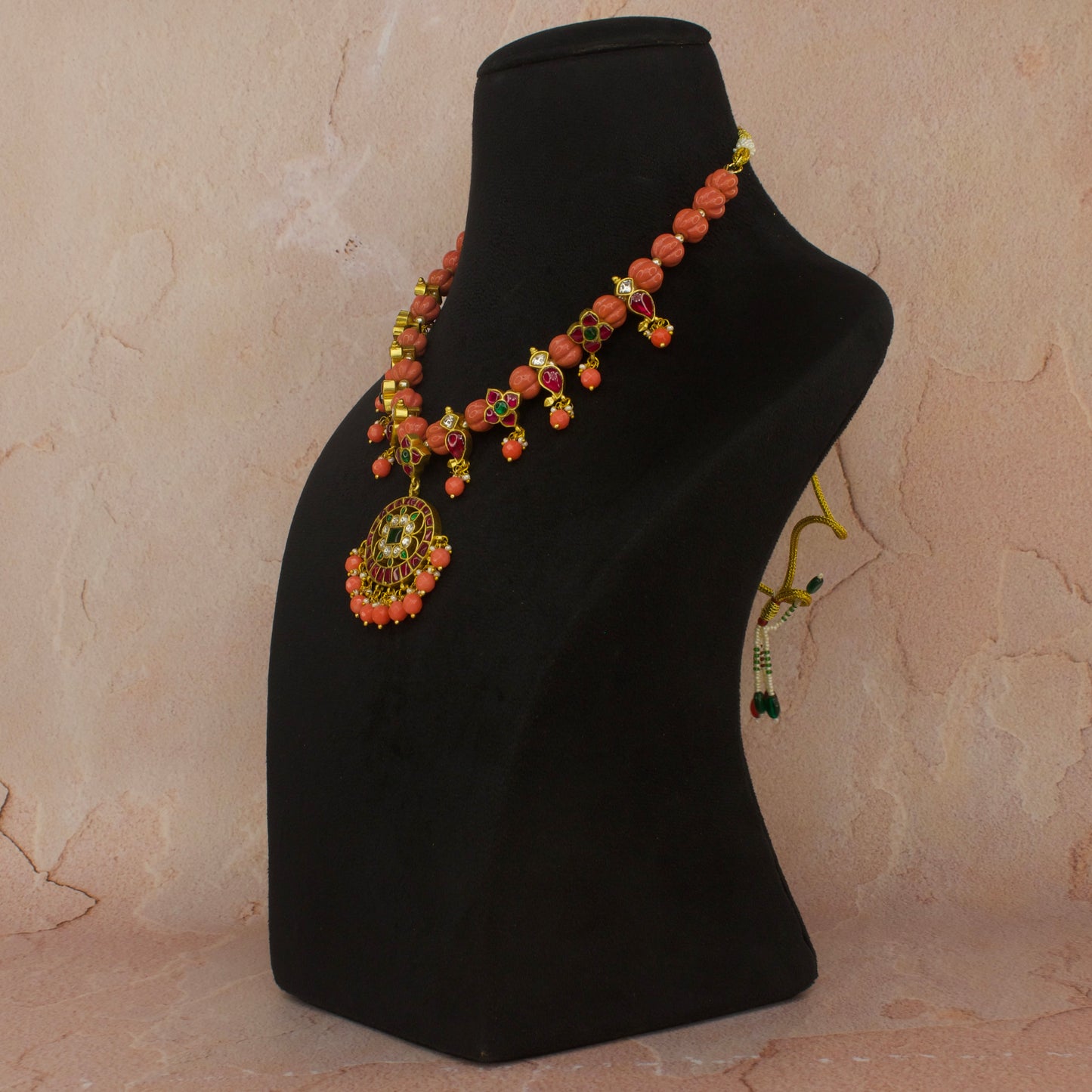 Jadau Kundan Beads Necklace Set