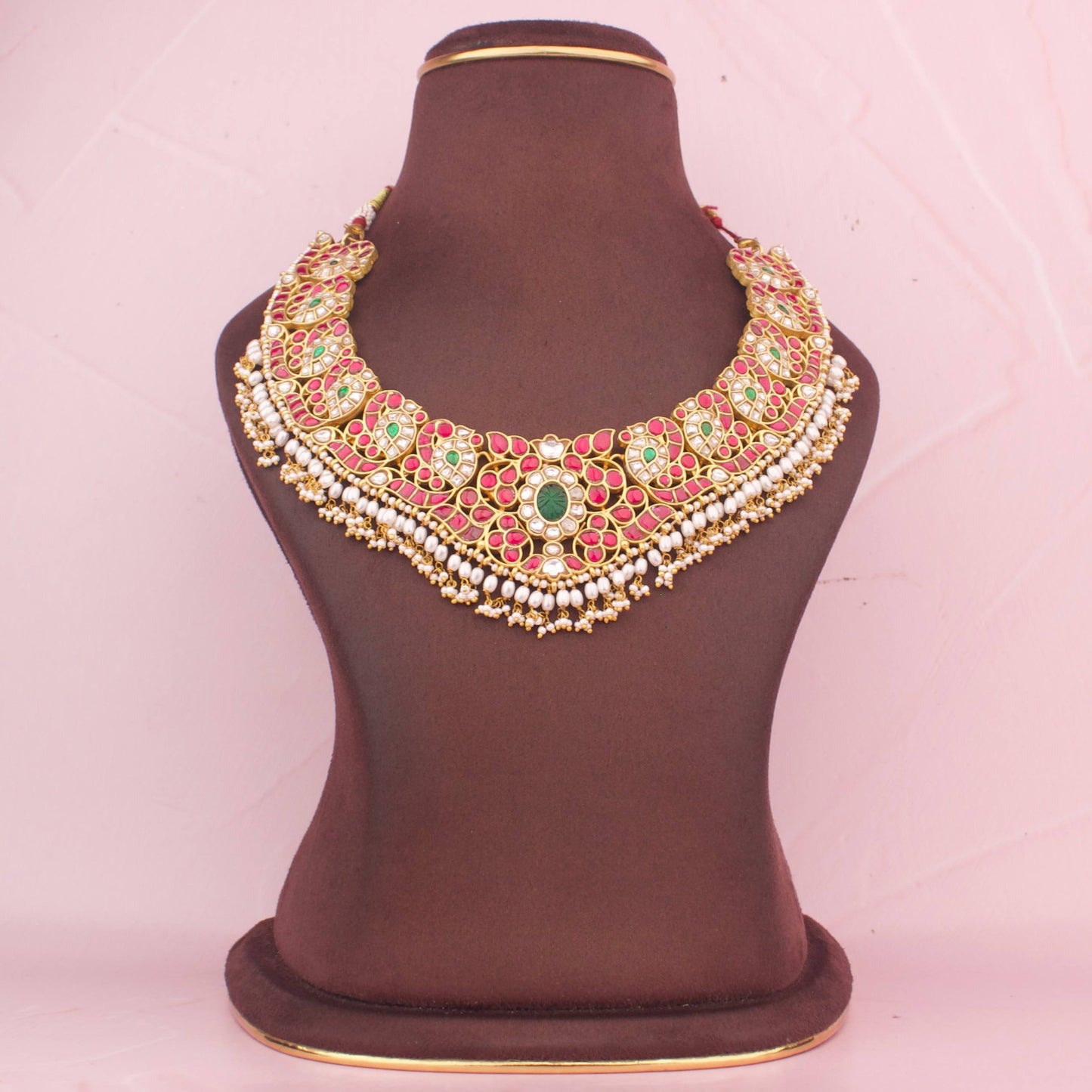 Floral Grand Designs Jadau Kundan Necklace with Beads