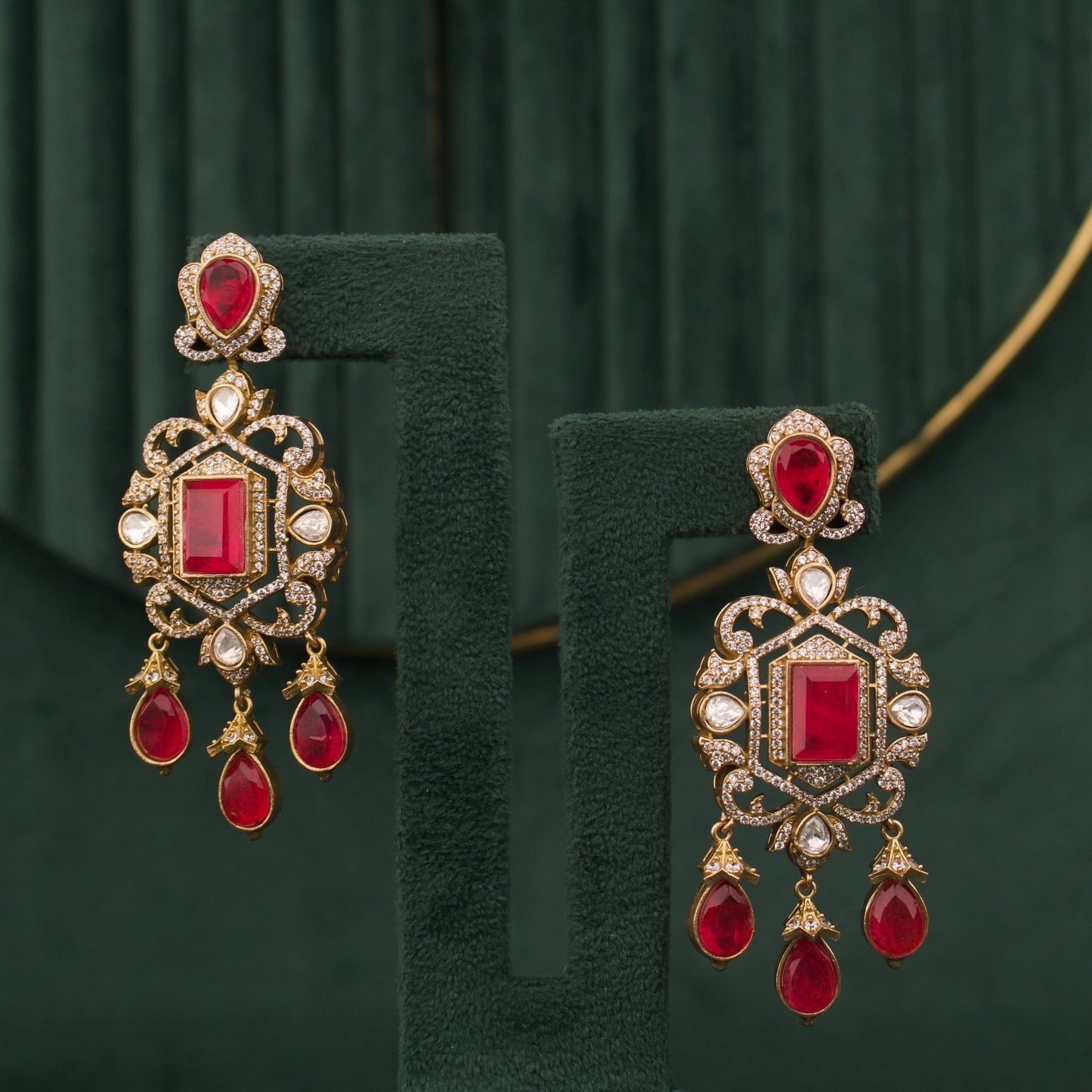 Royal Heritage Polki Jadau Kundan Layered Necklace Set With Matching Earrings