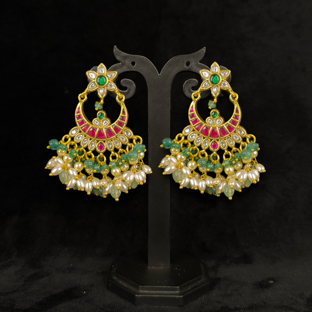 Opulent Blossom Jadau Kundan Chandbali