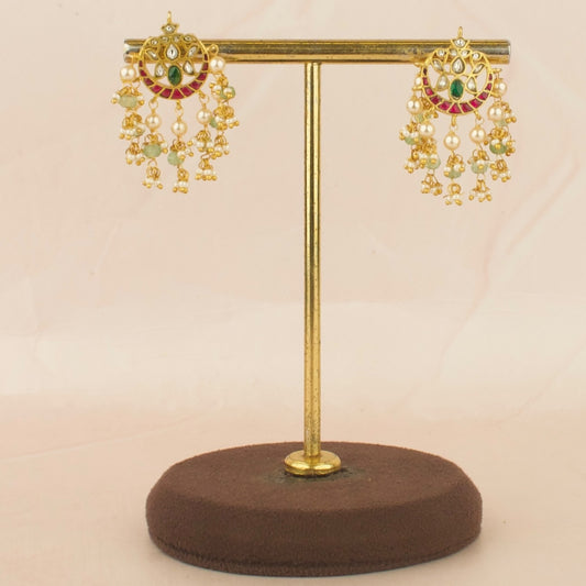 Dazzling Design Jadau Kundan Tops with Beads Hanging