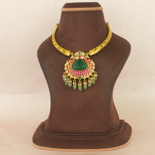 Elegant Design Jadau Kundan Kanti with Beads