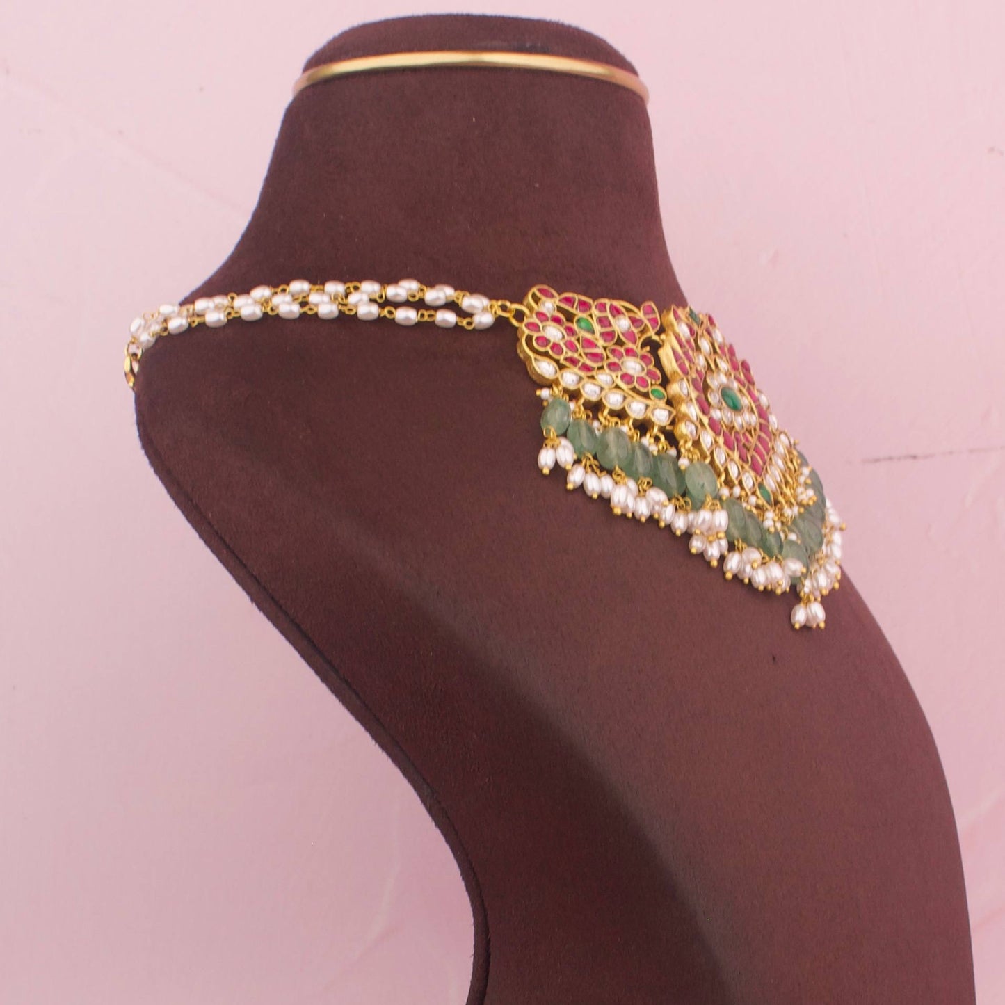 Unique Jadau Kundan Choker With Guttapusalu Hangings