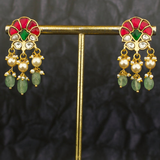 Dazzling Design Jadau Kundan Hangings Earrings