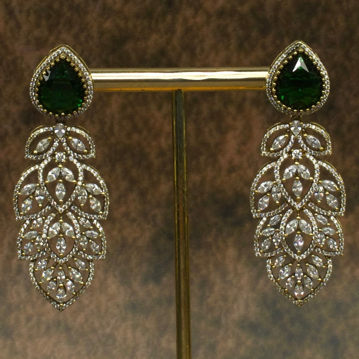 Dazzling Elegance: Victorian Zirconia Earrings with high quality Victorian finish