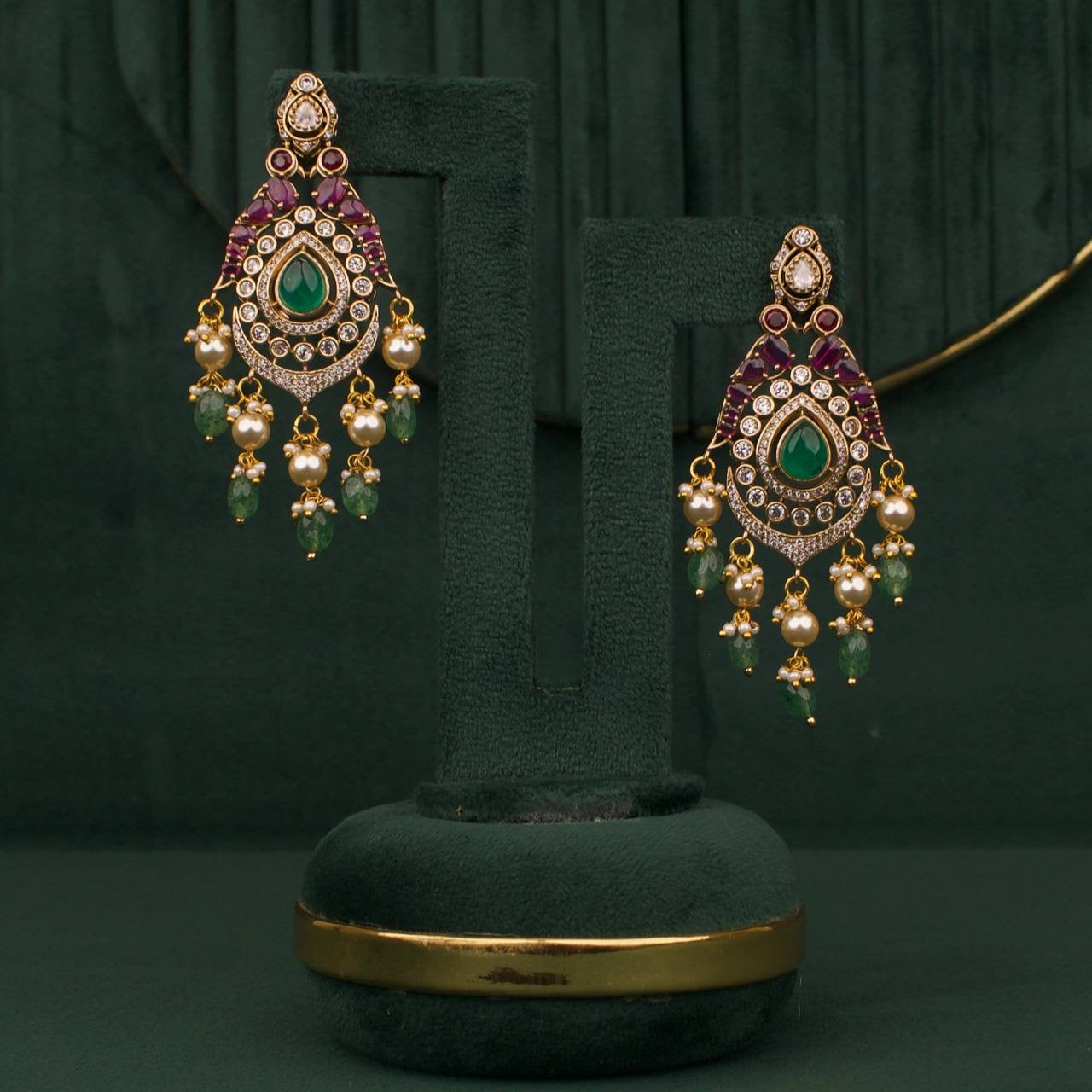 Bridal Step By Step Victorian Polki Haram Set With Matching Earrings
