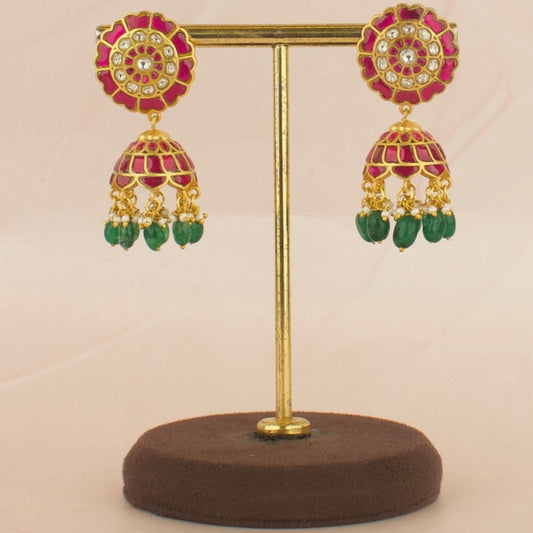 Lavish Floral Design Jadau Kundan Jhumki