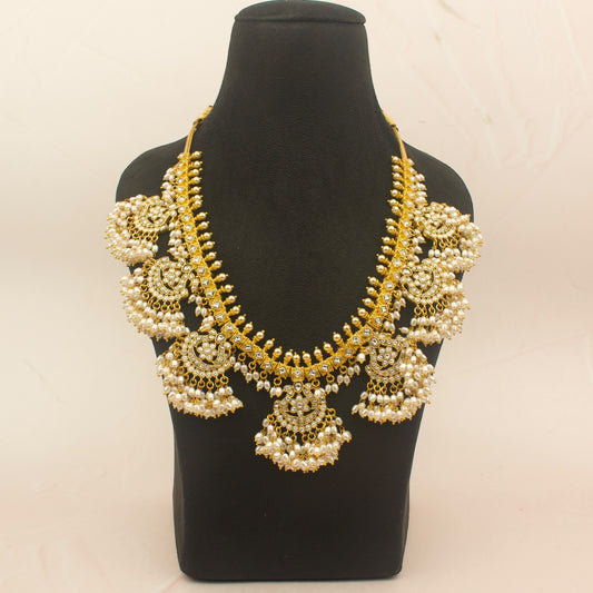 White Kundan Pearls Necklace