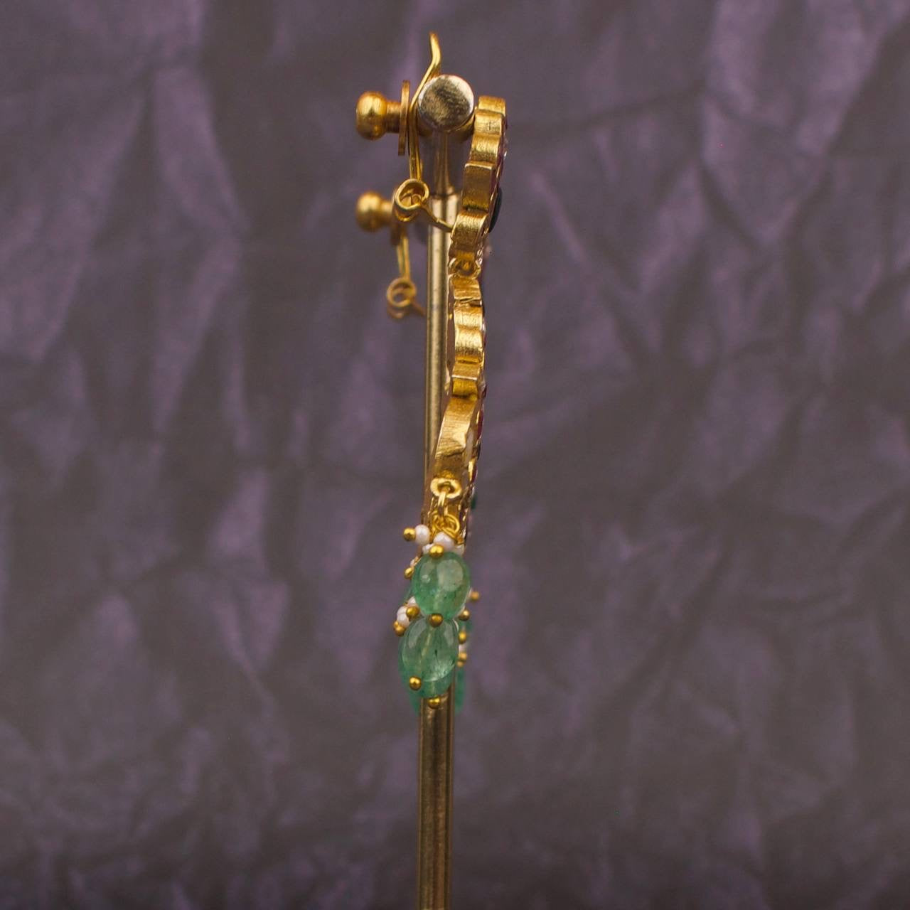 Traditional Jadau Kundan Chandbali Earrings