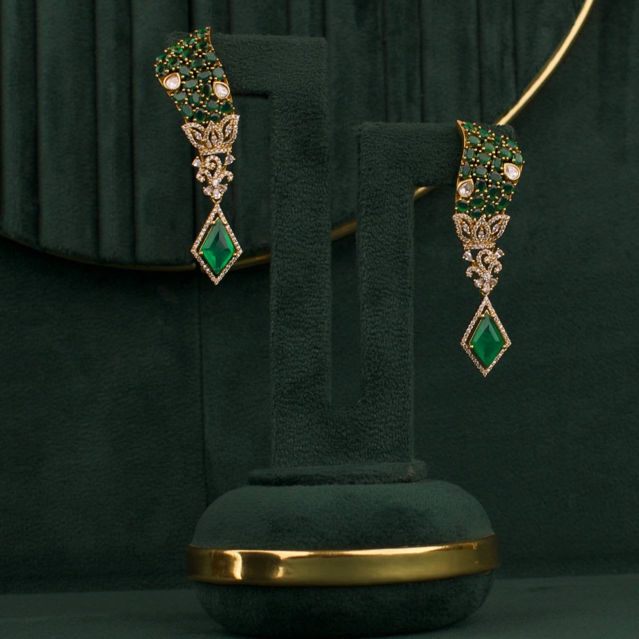 Designer Victorian Polki Choker Set With Matching Earrings