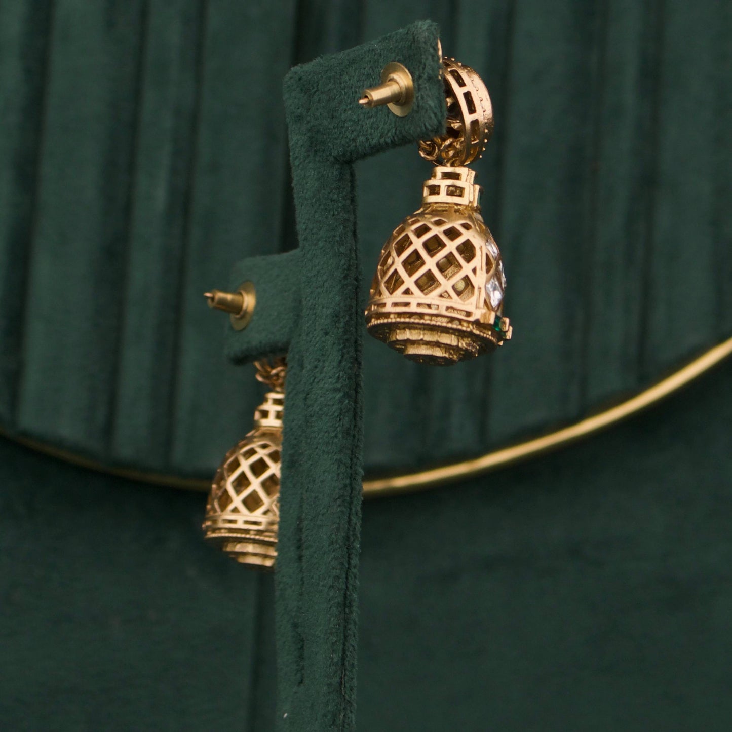 Designer Victorian Polki Dome Jhumka Earrings