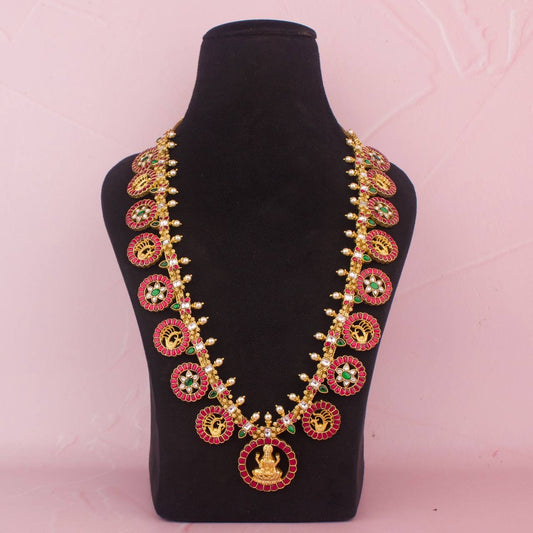 Divine Laxmi Devi Jadau Kundan Long Bottumala Haram