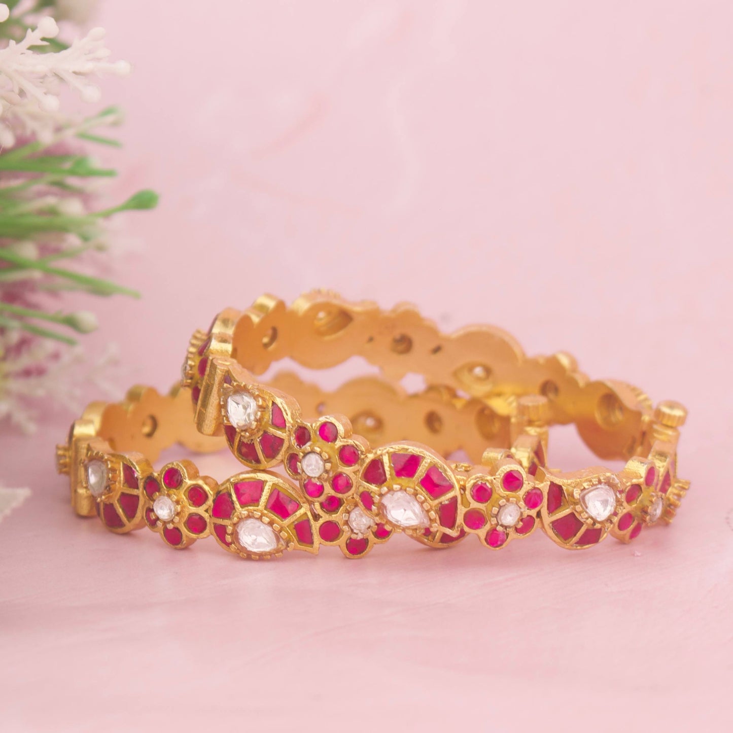 Mango Design Jadau Kundan Bangles
