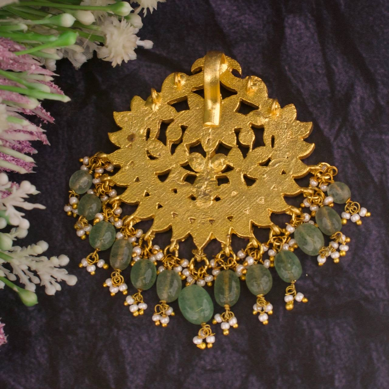Bridal Gold Inspired Design Jadau Kundan Pendant