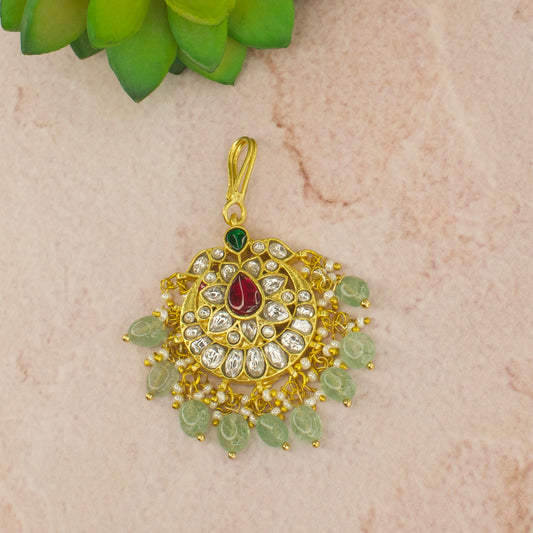 Elegant Jadau Kundan Maang Tikka With Kundan Stones