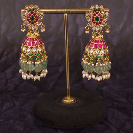 Handcrafted Bridal Jadau Kundan Earrings – Elite Party Wear