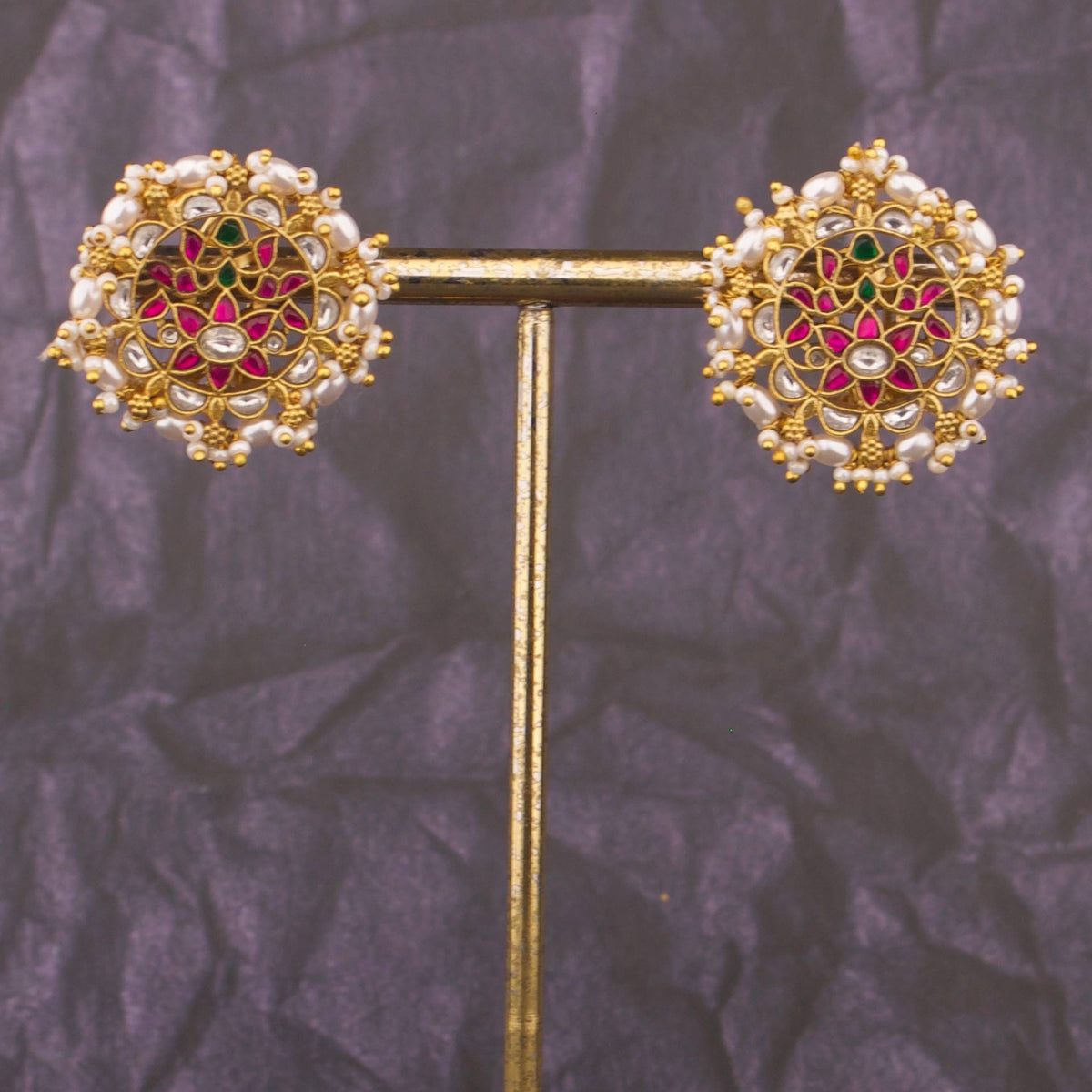 Unique Design Jadau Kundan Stud Earrings