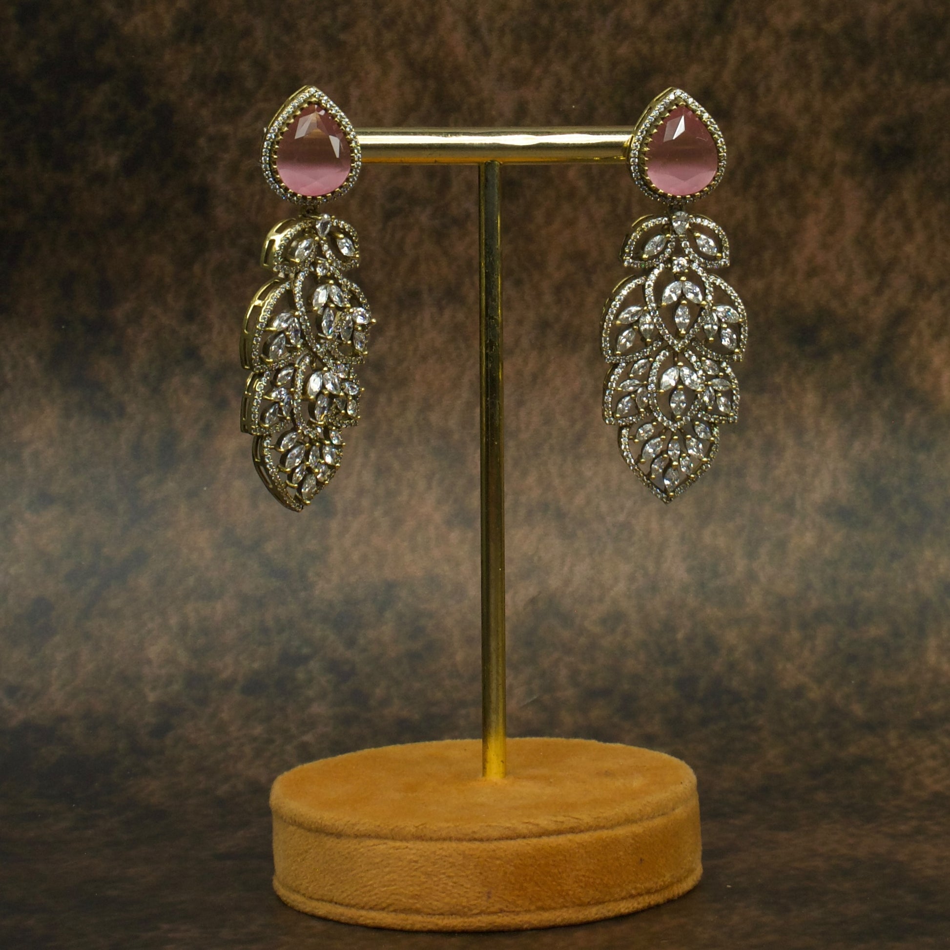 Dazzling Elegance: Victorian Zirconia Earrings with high quality Victorian finish