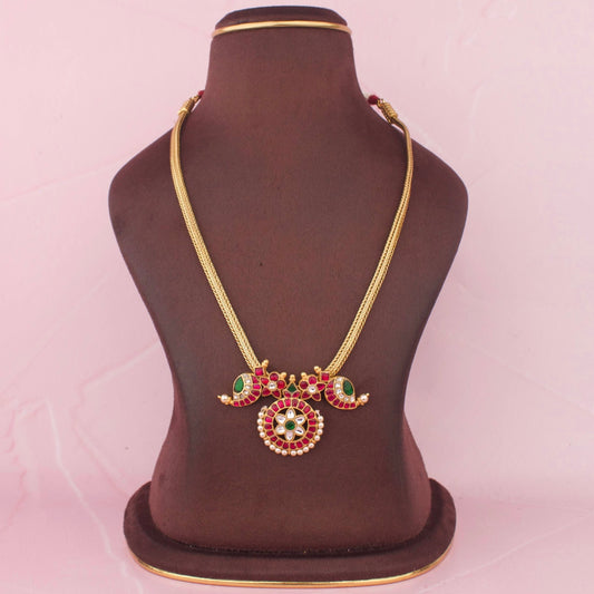 Gold Style Jadau Kundan Nantad Chain Necklace