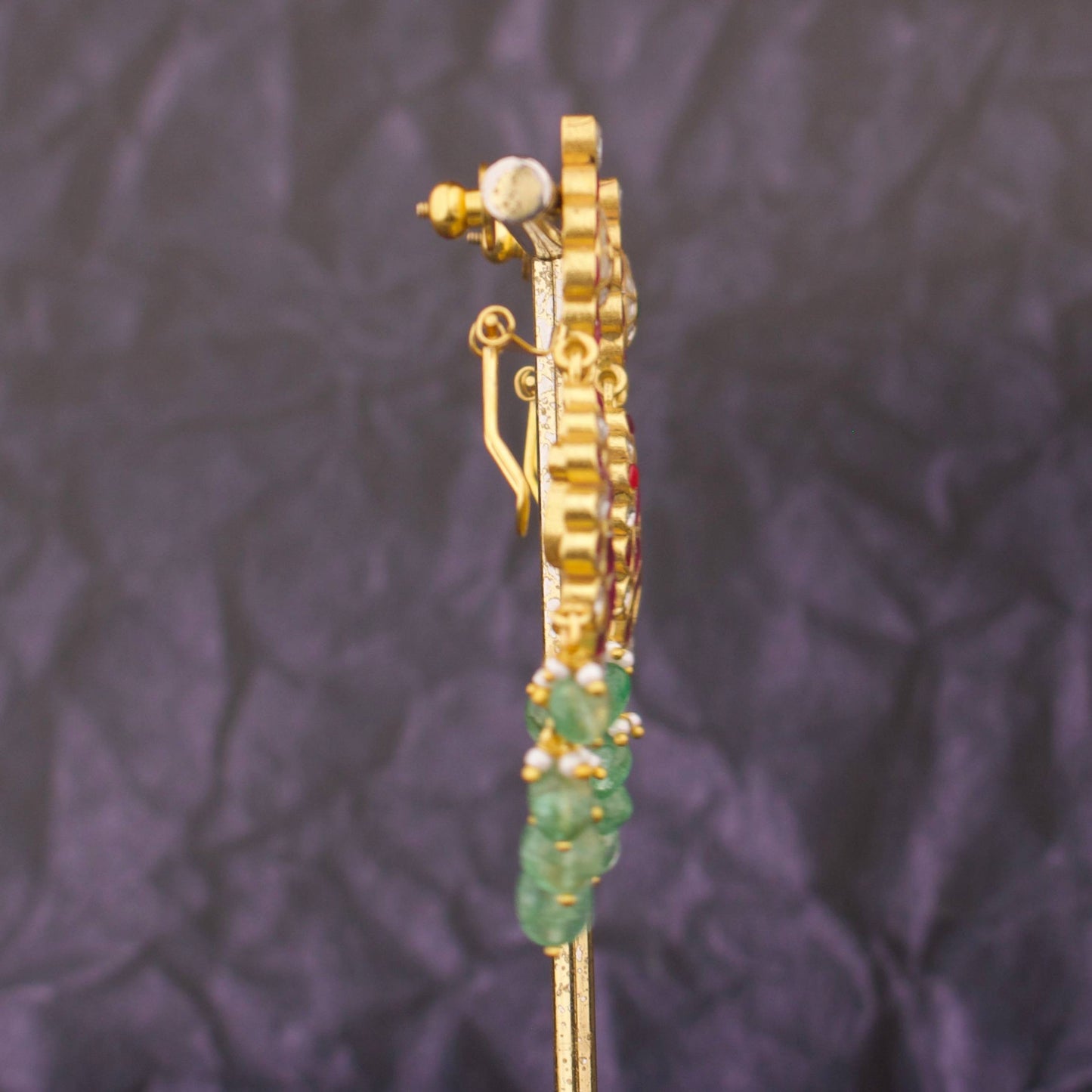 Hanging Style Jadau Kundan Chandbali Earring