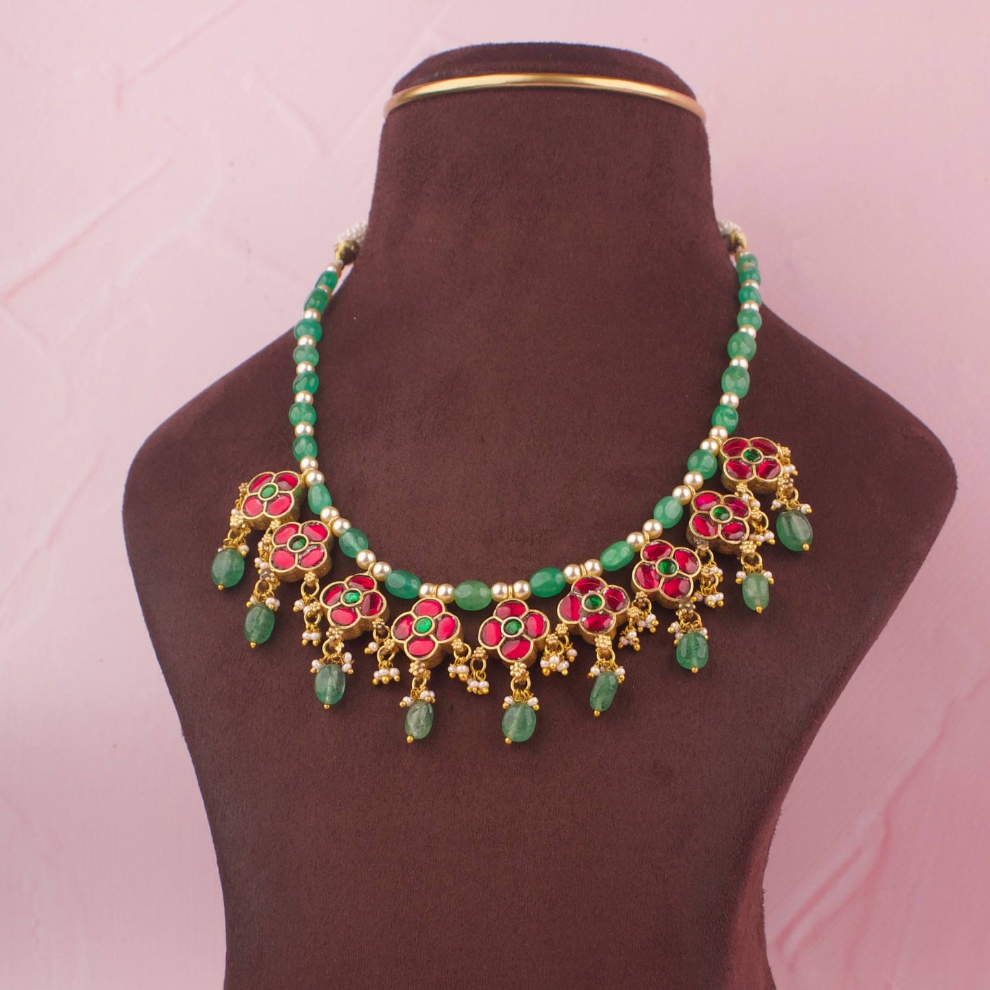 Reversible Jadau Kundan 2 In 1 Beads Necklace