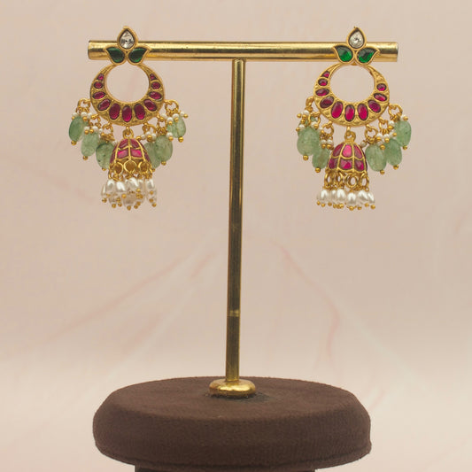 Enchanting Jadau Kundan Chandbali design Jhumka