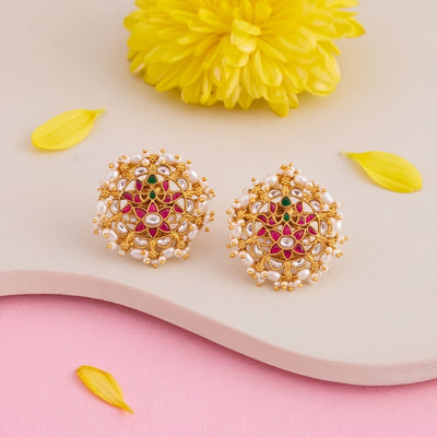 Unique Design Jadau Kundan Stud Earrings