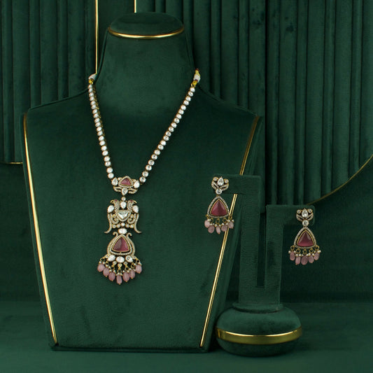 Exclusive Victorian Necklace Set with peacock motifs