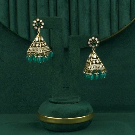 Opulent Victorian Polki Necklace Set with Peacock Motif