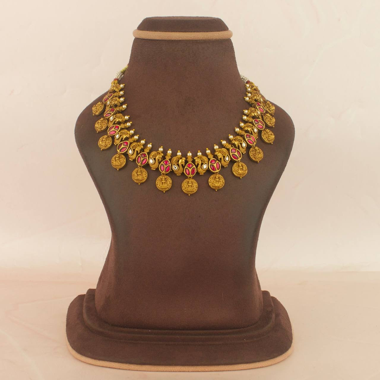Fusion Nakshi Jadau Kundan Bottumala Necklace Set