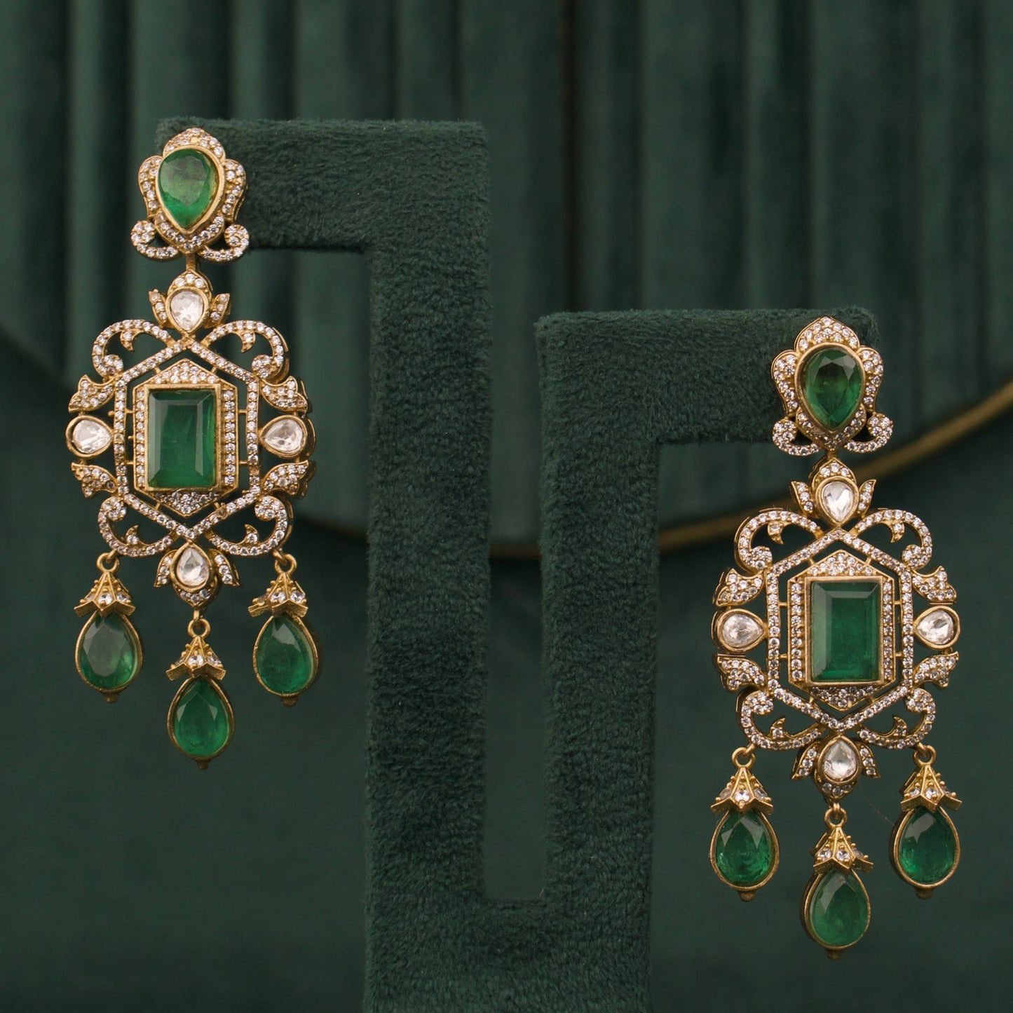 Royal Heritage Polki Jadau Kundan Layered Necklace Set With Matching Earrings