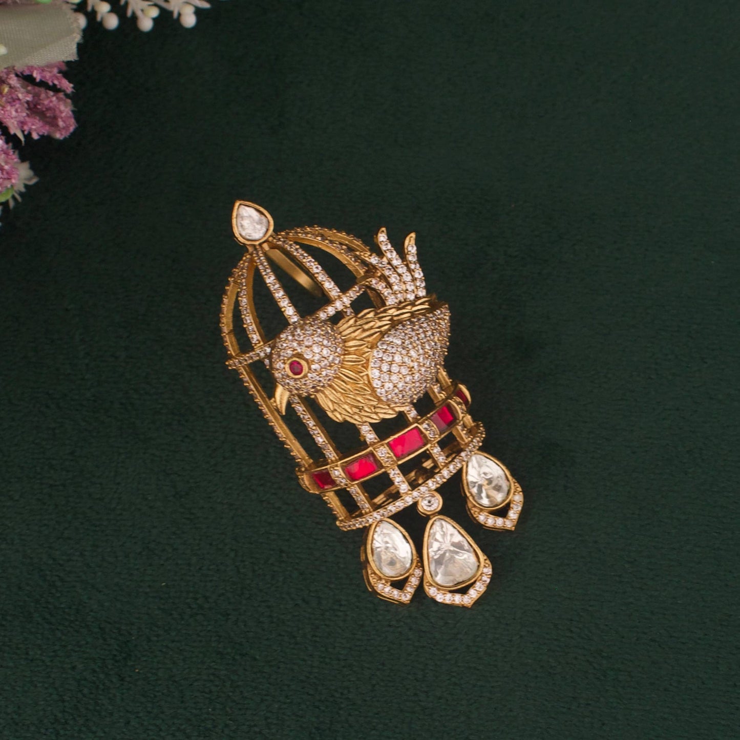 Elegant Victorian Bird Pendant And Earrings Set