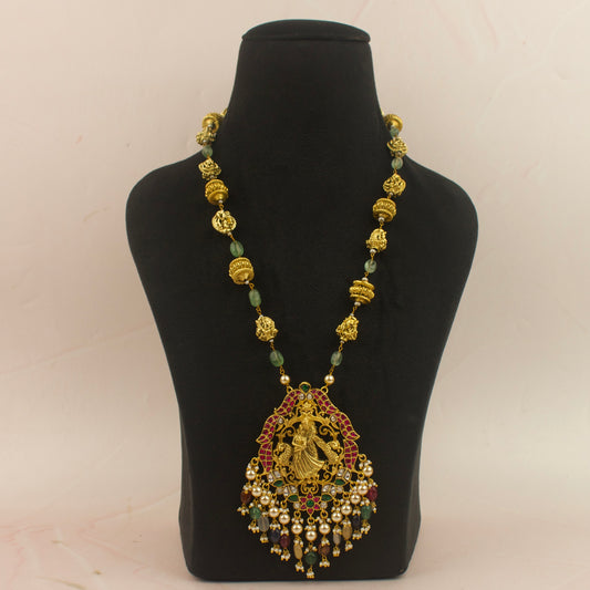 Divine Radhe Krishna Jadau Kundan Beads Mala