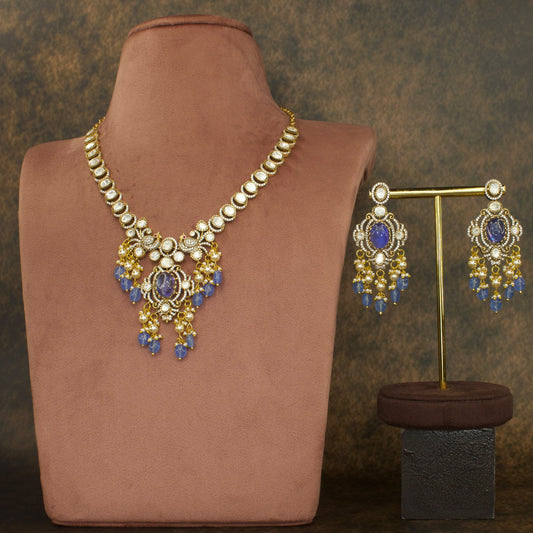 Premium polki necklace set with earrings