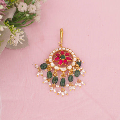 Moissanite Polki X Jadau Kundan Short Maangtika