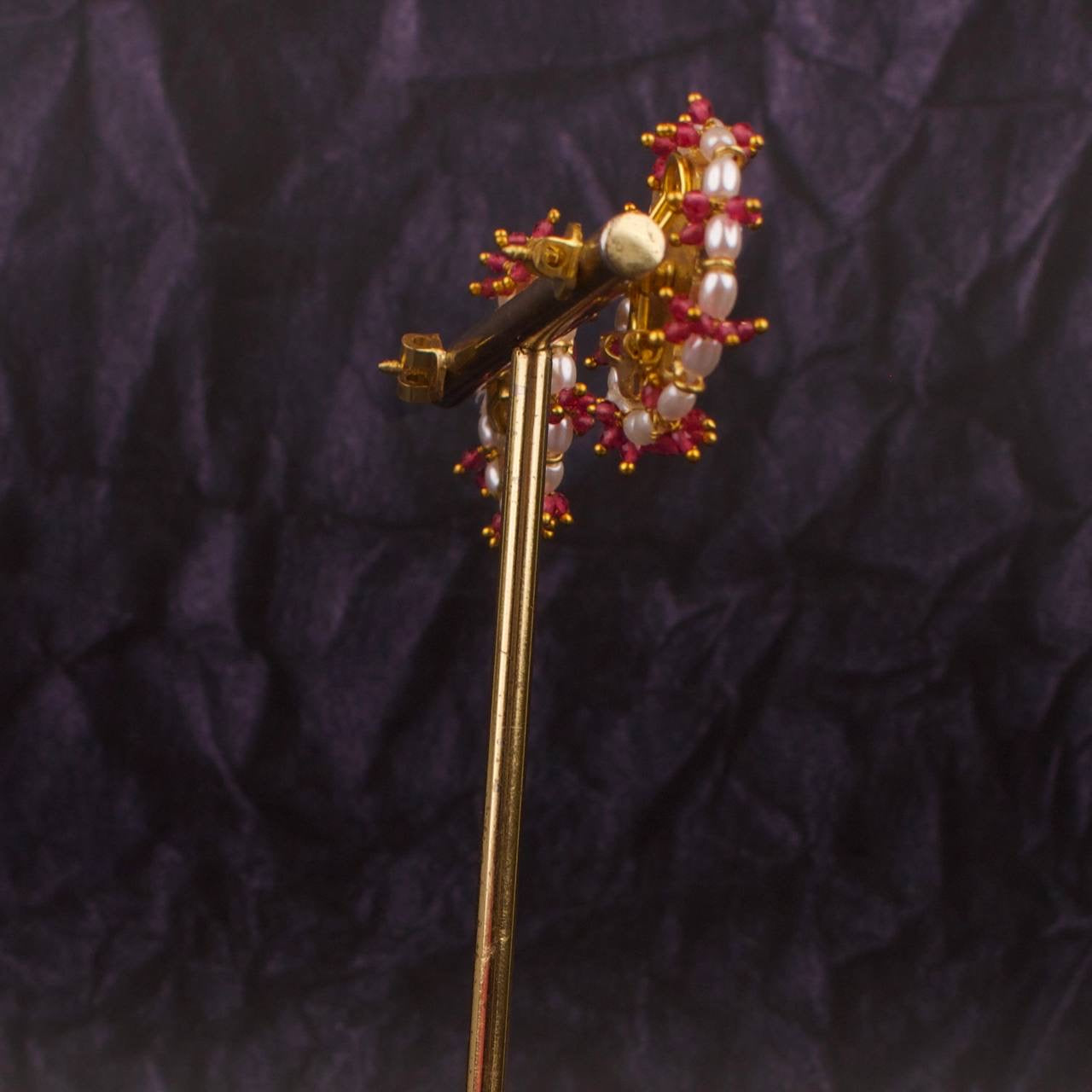 Gold Inspired Jadau Kundan Stud Earrings With Pearl Bordering